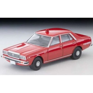 PRE-ORD3R Tomica Limited Vintage Modeliukas 1/64 1978 Nissan Laurel 1800 Custom Fire Command Vehicle *Fire Bureau Chiba*, red