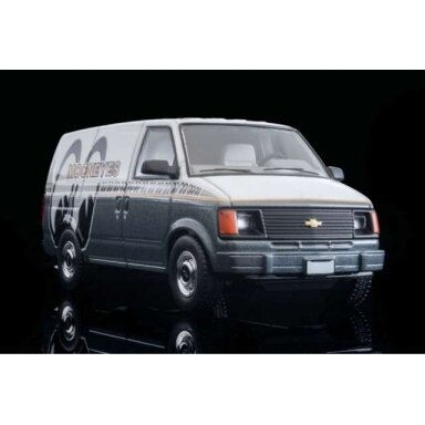 PRE-ORD3R Tomica Limited Vintage Modeliukas 1/64 1994 Chevrolet Astro Van *MOONEYES*, white/gray
