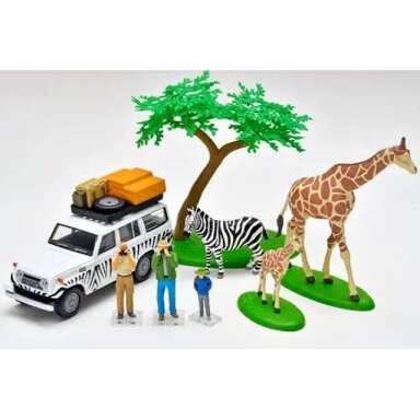 PRE-ORD3R Tomica Limited Vintage Modeliukas 1/64 Diocolle 64 #Car Snap 28a Safari 1 with Toyota Land Cruiser FJ56V, various