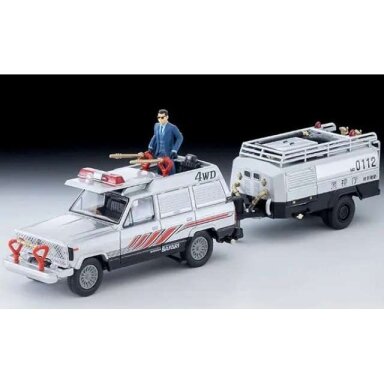 PRE-ORD3R Tomica Limited Vintage Modeliukas 1/64 Movie Stars 04 Seibu Keisatsu Safari 4WD With Keisuke Daimon Figure, silver