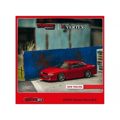 Tarmac Works Modeliukas Vertex Nissan Silvia S13, red metallic Tarmac Works Modeliukas Vertex Nissan Silvia S13, red metallic
