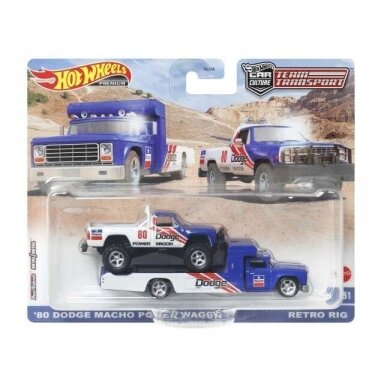 Hot Wheels Premium Team Transport 1980 Dodge Macho Power Wagon & Retro Rig Truck Hot Wheels Premium Team Transport 1980 Dodge Macho Power Wagon & Retro Rig Truck