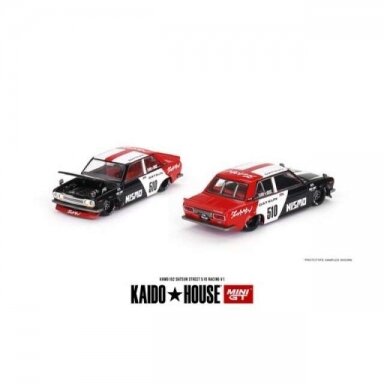 Mini GT Kaido House Modeliukas Datsun Street 510 Racing V1 *Kaido House*, black/white/red (yra Sandėlyje) Mini GT Kaido House Modeliukas Datsun Street 510 Racing V1 *Kaido House*, black/white/red (yra Sandėlyje)