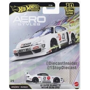 Hot Wheels Aerostyles 2026 Modeliukas LB Super Silhouette Nissan Silvia (S15) White (yra Sandėlyje) Hot Wheels Aerostyles 2026 Modeliukas LB Super Silhouette Nissan Silvia (S15) White (yra Sandėlyje)