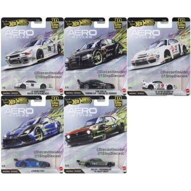 Hot Wheels Aerostyles 2026 Diecast Set (LB-Kaido Nissan Skyline R32,Audi A4 DTM Touring,LB Super Silhouette Nissan Silvia,Lexus RC F GT3,'70 Chevrolet Nova) Hot Wheels Aerostyles 2026 Diecast Set (LB-Kaido Nissan Skyline R32,Audi A4 DTM Touring,LB Super Silhouette Nissan Silvia,Lexus RC F GT3,'70 Chevrolet Nova)