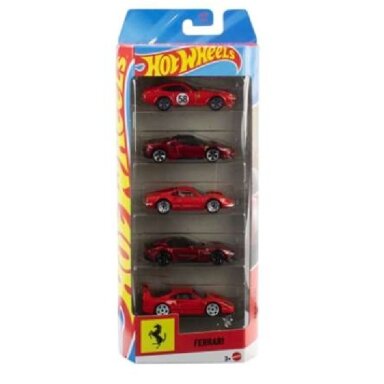 PRE-ORDER Hot Wheels Basic Set Ferrari 5-Pack, red PRE-ORDER Hot Wheels Basic Set Ferrari 5-Pack, red