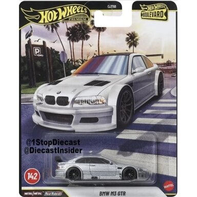 PRE-ORDER Hot Wheels Boulevard Premium Modeliukas BMW M3 GTR (E46), silver PRE-ORDER Hot Wheels Boulevard Premium Modeliukas BMW M3 GTR (E46), silver
