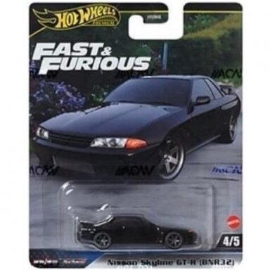 Hot Wheels Fast Furious Premium Nissan Skyline GT-R BNR32, black 5/5 Hot Wheels Fast Furious Premium Nissan Skyline GT-R BNR32, black 5/5