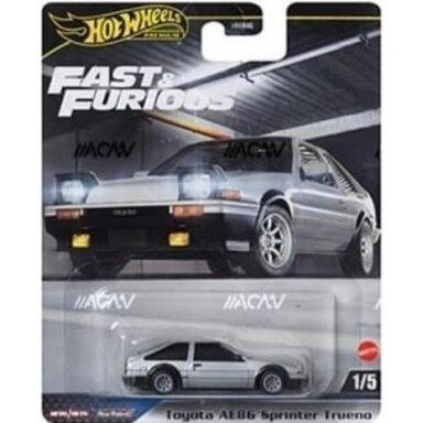 Hot Wheels Fast Furious Premium Toyota AE86 Sprinter Trueno, silvber 1/5 Hot Wheels Fast Furious Premium Toyota AE86 Sprinter Trueno, silvber 1/5
