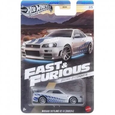 Hot Wheels Mainline Brian O`Conner Fast and Furious 2024 Nissan Skyline GT-R BNR34, silver/blue