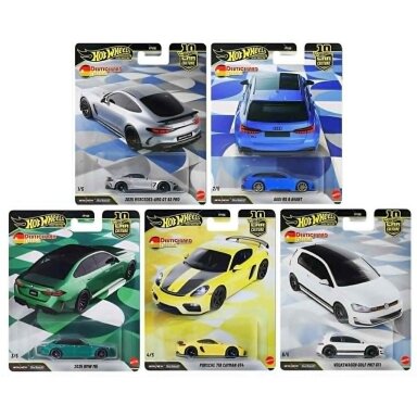 PRE-ORDER Hot Wheels Premium 2026 Deutschland Design Modeliukų rinkinys (Audi RS6 Avant;2025 BMW M5;Mercedes AMG GT 63;Porsche 718 Cayman GT4;Volkswagen Golf MK7 GTI) PRE-ORDER Hot Wheels Premium 2026 Deutschland Design Modeliukų rinkinys (Audi RS6 Avant;2025 BMW M5;Mercedes AMG GT 63;Porsche 718 Cayman GT4;Volkswagen Golf MK7 GTI)