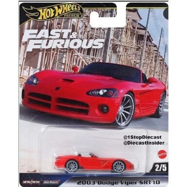 Hot Wheels Premium Fast and Furious 2003 Dodge Viper SRT10 Hot Wheels Premium Fast and Furious 2003 Dodge Viper SRT10