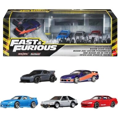 Hot Wheels Premium Diorama (Toyota Soarer, Nissan Silvia S15, Nissan 350Z Custom, Nissan 180 SX, Toyota AE86 Sprinter)