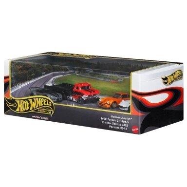 Hot Wheels Premium Diorama Set (Horizon Hauler,Toyota Supra,Datsun 240Z,Porsche 934.5)