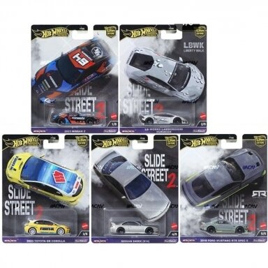 Hot Wheels Premium Slide Street 2 2024 Modeliukų rinkinys (2023 Toyota Corolla,Nissan 240SX S14,Lamborghini Huracan,2018 Ford Mustang RTR,2023 Nissan 400Z) Hot Wheels Premium Slide Street 2 2024 Modeliukų rinkinys (2023 Toyota Corolla,Nissan 240SX S14,Lamborghini Huracan,2018 Ford Mustang RTR,2023 Nissan 400Z)