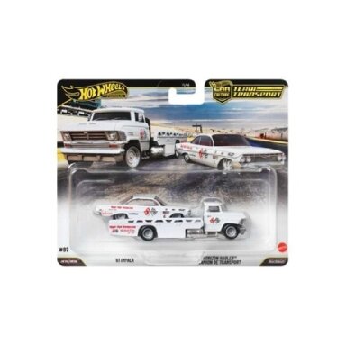 Hot Wheels Premium Team Transport 1961 Chevrolet Impala + Horizon Hauler, white