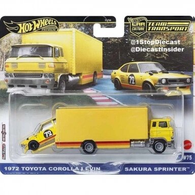 Hot Wheels Premium Team Transport 1972 Toyota Corolla Levin and Sakura Sprinter
