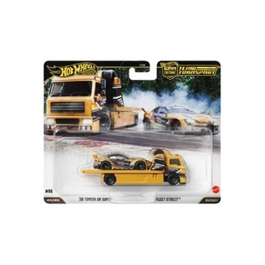Hot Wheels Premium Team Transport 2020 Toyota GR Supra + Fleet Street, orange