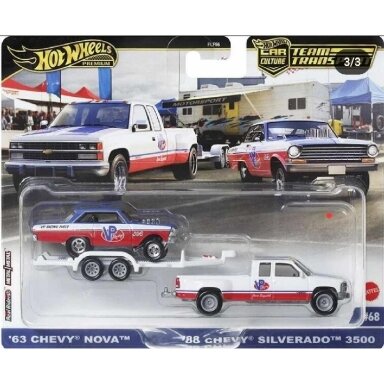 Hot Wheels Premium Team Transport ’63 Chevy Nova & ’88 Chevy Silverado 3500