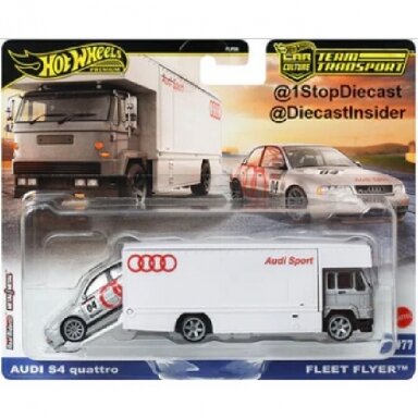 Hot Wheels Premium Team Transport Audi S4 Quattro & Fleet Flyer Truck