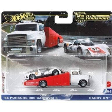 Hot Wheels Premium Team Transport Carry On Truck & 1966 Porsche 906 Carrera 6