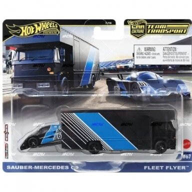 Hot Wheels Premium Team Transport Fleet Flyer Truck & Sauber Mercedes C9
