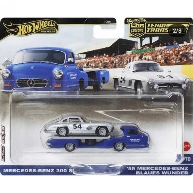 Hot Wheels Premium Team Transport Mercedes-Benz 300 SL & ’55 Mercedes-Benz Blaues Wunder