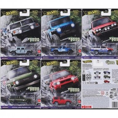 Hot Wheels Premium Terra Track Datsun Off Road,Toyota Cruiser FJ60,Mitsubishi Pajero,Hummer H1,Jeep Gladiator Hot Wheels Premium Terra Track Datsun Off Road,Toyota Cruiser FJ60,Mitsubishi Pajero,Hummer H1,Jeep Gladiator