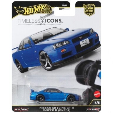 Hot Wheels Premium Timeless Icons Modeliukas Nissan Skyline R34 GTR Blue Hot Wheels Premium Timeless Icons Modeliukas Nissan Skyline R34 GTR Blue