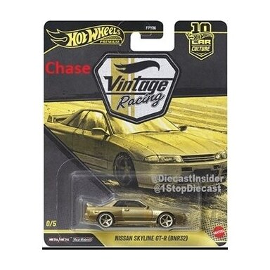 PRE-ORDER Hot Wheels Premium Vintage Racing 2026 CHASE Nissan Skyline GT-R BNR32 Gold PRE-ORDER Hot Wheels Premium Vintage Racing 2026 CHASE Nissan Skyline GT-R BNR32 Gold
