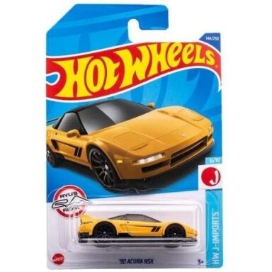 Hotwheels 1990 Acura NSX, yellow Long Card Hotwheels 1990 Acura NSX, yellow Long Card