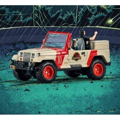 Hot Wheels Red Line Club Modeliukas Jurassic Park Jeep Wrangler & Dr. Ian Malcolm (yra sandėlyje) Hot Wheels Red Line Club Modeliukas Jurassic Park Jeep Wrangler & Dr. Ian Malcolm (yra sandėlyje)