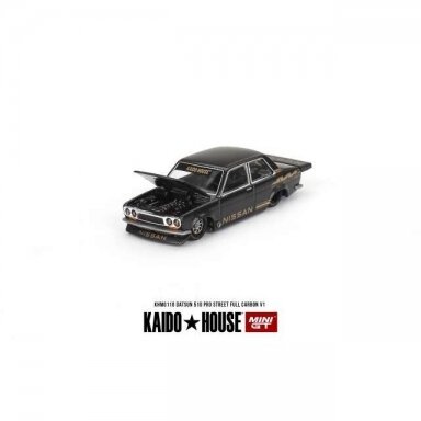 Mini GT Kaido House Modeliukas Datsun 510 Pro Street Full Carbon V1, black (yra Sandėlyje) Mini GT Kaido House Modeliukas Datsun 510 Pro Street Full Carbon V1, black (yra Sandėlyje)
