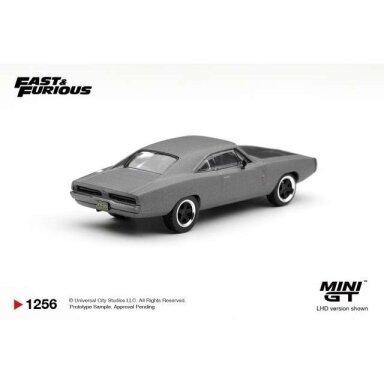 PRE-ORDER MINI GT 1/64 2011 Dodge Charger *Fast Five* Dominic Toretto, black/grey