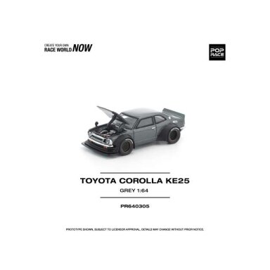 PRE-ORDER Pop Race Modeliukas 1/64 Toyota Corolla KE25, grey PRE-ORDER Pop Race Modeliukas 1/64 Toyota Corolla KE25, grey