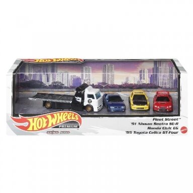 Hot Wheels Premium Premium Set #12 Japan Cars Diorama (Toyota Celica GT,Honda Civic EG,Nissan Sentra SE-R,Fleet Street)