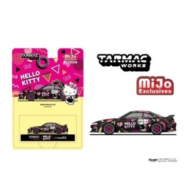 Tarmac Modeliukas Vertex Nissan Silvia (S14) *Hello Kitty*, black chrome Tarmac Modeliukas Vertex Nissan Silvia (S14) *Hello Kitty*, black chrome