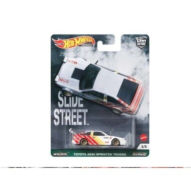Hot Wheels Premium Street Slide Toyota AE86 Sprinter Trueno, white/red/yellow