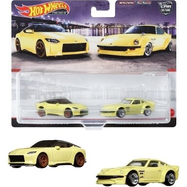 PRE-ORDER Hot Wheels Premium 2-pack Premium 2 Pack, Nissan Z Proto / Nissan Fairlady, Yellow Mini