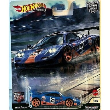Hot Wheels Premium Premium British Horsepower GULF McLAREN F1 GTR Real Riders Hot Wheels Premium Premium British Horsepower GULF McLAREN F1 GTR Real Riders