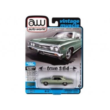 PRE-ORD3R Auto World Modeliukas 1967 Chevrolet Chevelle SS, Green Mist Metallic PRE-ORD3R Auto World Modeliukas 1967 Chevrolet Chevelle SS, Green Mist Metallic