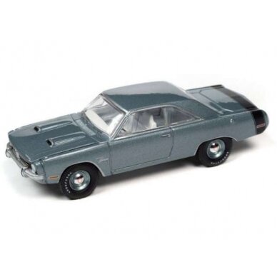 PRE-ORD3R Auto World Modeliukas 1971 Dodge Dart Swinger 340 Special, light gunmetal poly with black rear stripe PRE-ORD3R Auto World Modeliukas 1971 Dodge Dart Swinger 340 Special, light gunmetal poly with black rear stripe