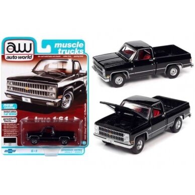 PRE-ORD3R Auto World Modeliukas 1982 Chevrolet Silverado 10, midnight black PRE-ORD3R Auto World Modeliukas 1982 Chevrolet Silverado 10, midnight black