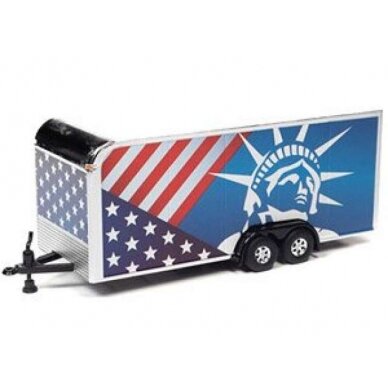 PRE-ORD3R Auto World Modeliukas Enclosed Trailer *Patriotic Theme* PRE-ORD3R Auto World Modeliukas Enclosed Trailer *Patriotic Theme*