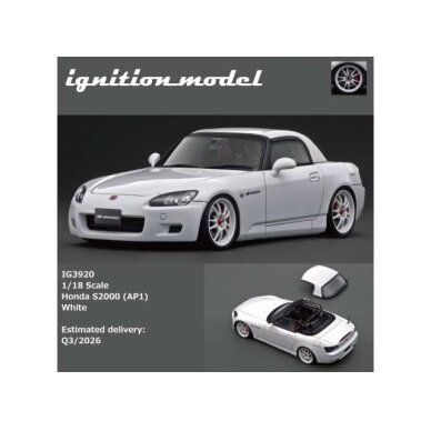 PRE-ORD3R Ignition Modeliukas 1/18 Honda S2000 (AP1), white PRE-ORD3R Ignition Modeliukas 1/18 Honda S2000 (AP1), white