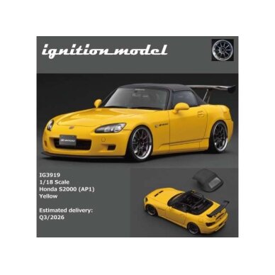 PRE-ORD3R Ignition Modeliukas 1/18 Honda S2000 (AP1), yellow PRE-ORD3R Ignition Modeliukas 1/18 Honda S2000 (AP1), yellow