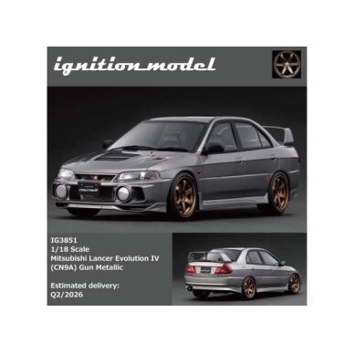 PRE-ORD3R Ignition Modeliukas 1/18 Mitsubishi Lancer Evolution IV (CN9A), gun metallic PRE-ORD3R Ignition Modeliukas 1/18 Mitsubishi Lancer Evolution IV (CN9A), gun metallic
