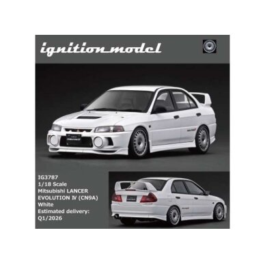 PRE-ORD3R Ignition Modeliukas 1/18 Mitsubishi Lancer Evolution IV (CN9A),
white PRE-ORD3R Ignition Modeliukas 1/18 Mitsubishi Lancer Evolution IV (CN9A),
white