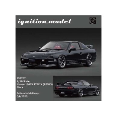 PRE-ORD3R Ignition Modeliukas 1/18 Nissan 180SX TYPE X (RPS13), black PRE-ORD3R Ignition Modeliukas 1/18 Nissan 180SX TYPE X (RPS13), black