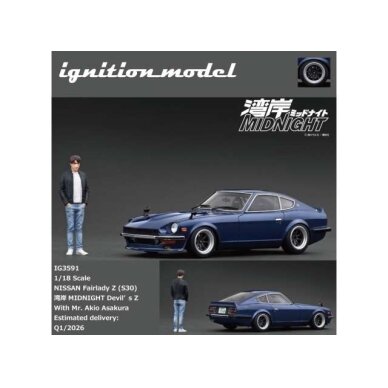 Ignition Modeliukas 1/18 Nissan Fairlady Z (S30) *Wangen MIDNIGHT* Devil's Z with Mr. Akio Asakura figure Ignition Modeliukas 1/18 Nissan Fairlady Z (S30) *Wangen MIDNIGHT* Devil's Z with Mr. Akio Asakura figure